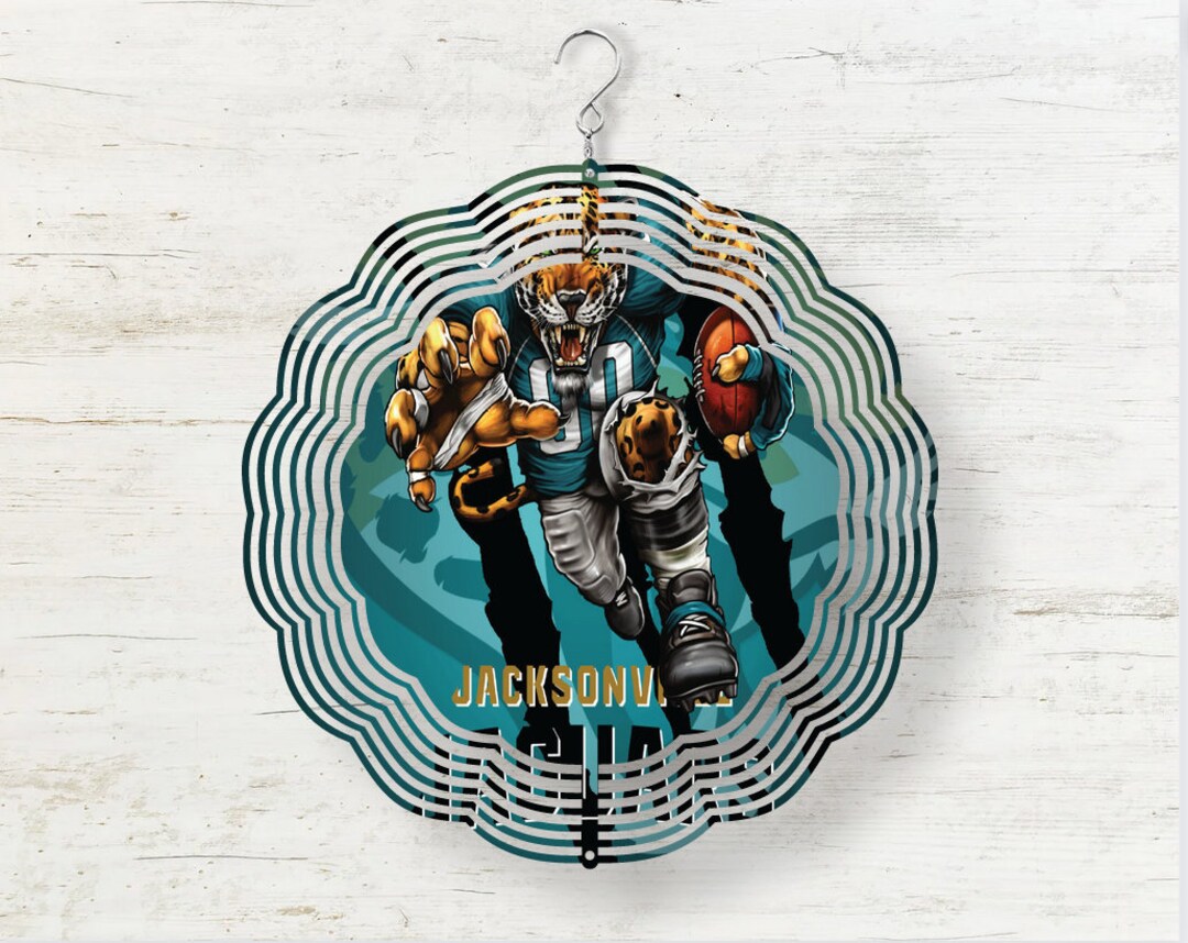 Jaguars Football Wind Spinner NFL Team Inspired Outdoor Etsy