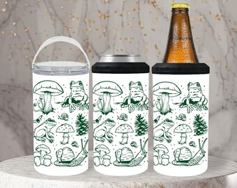 Frogs & Fungi Can Cooler: 4-in-1 Insulated Tumbler, 16oz