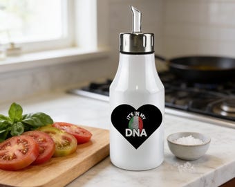 It's In My DNA Personalized Stainless Steel Olive Oil Cruet: 17oz Kitchen Dispenser