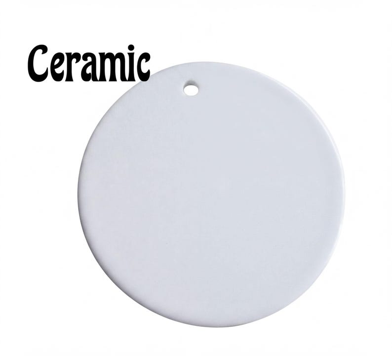 A white ceramic object with a hole in the center, labeled as "Ceramic".