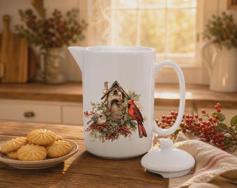Cardinal Porcelain Teapot | 44 Oz Capacity | Dishwasher, Microwave Safe