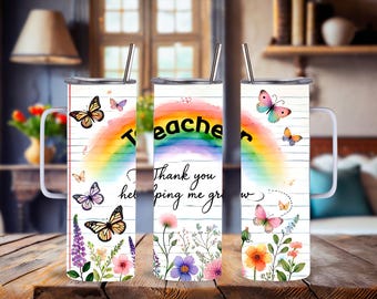 Teacher Thank You Stainless Steel Tumbler: Personalized, 15, 20 or 30oz