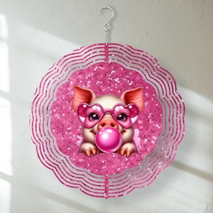 Pig Wind Spinner: Whimsical Bubble Blowing Design - Weather Resistant