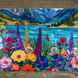 Floral Scenery Glass Cutting Board, 3 Size Choices, Kitchen Decor, Housewarming Gift, Floral Design, Tempered Glass