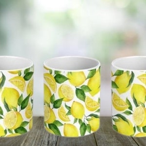 Handcrafted Personalized Lemons Ceramic Mug - Perfect Gift for Lemon Lovers and Unique Kitchen Decor