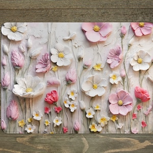 Wildflower 3D Look Cutting Board, Tempered Glass, Floral Decor, Kitchen Decor