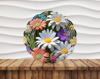 3 D Look Floral Wind Spinner, Mother's Day Gift, 3 Size Choices