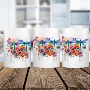 Dragonfly Ceramic Mug, 2 Size Choices, Dragonfly Lover Gift, Personalized Gift