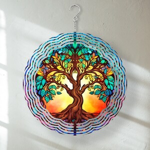 Stained Glass Look Tree of Life Wind Spinner, 6 Design Choices ...