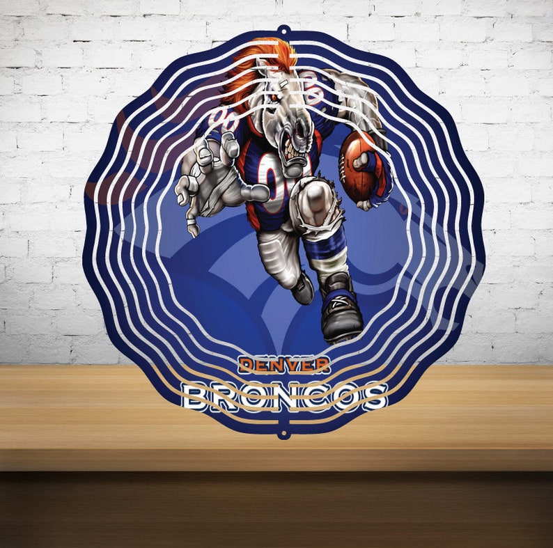 Denver Football Wind Spinner NFL Team Inspired Outdoor Etsy