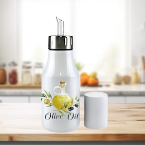 Personalized Olive Oil Dispenser: 17oz Stainless Steel Kitchen Cruet