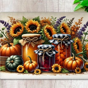 Harvest Tempered Glass Cutting Board, 2 Size Choices, Kitchen Gift, Fall Decor, Woodland Home Decor, Gift for Mom