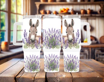 Lavender Donkey Mama Stainless Steel Tumbler, 30/40 Oz Travel Mug