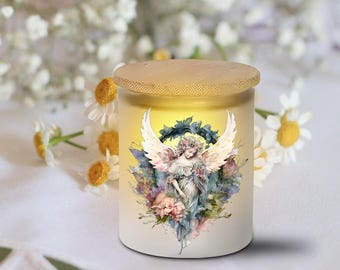 Angel Tealight Candle Holder - Frosted Glass or Solid Ceramic