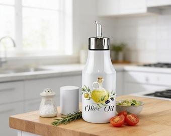 Personalized Olive Oil Dispenser: 17oz Stainless Steel Kitchen Cruet