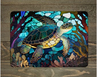 Tempered Glass Cutting Board: Sea Turtle Design - Coastal Kitchen Decor