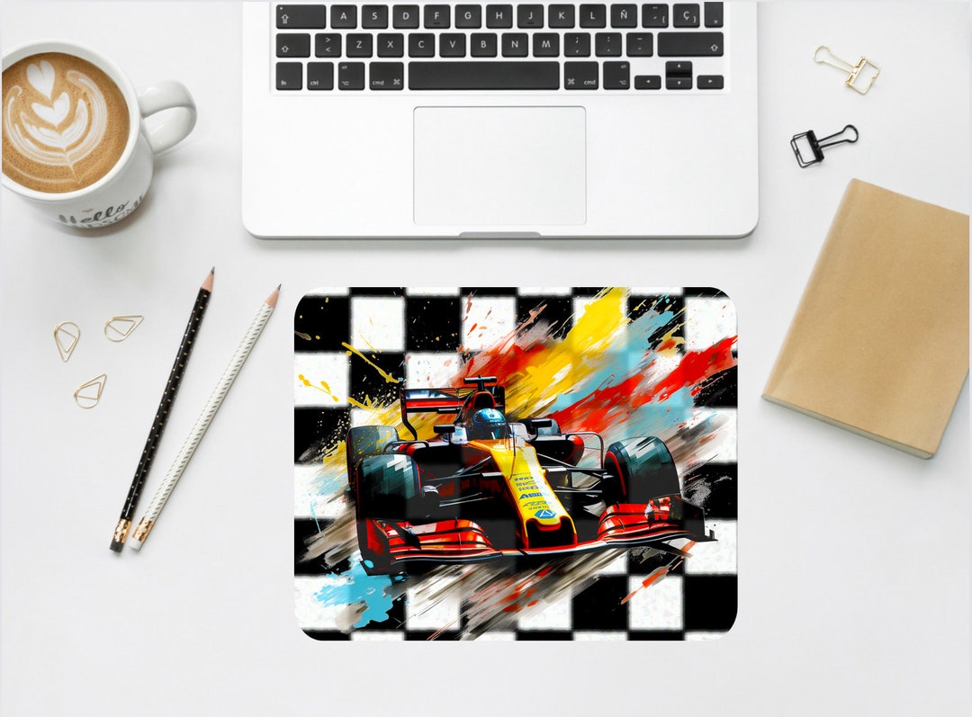 Race Car Mouse Pad, Personalized Desk Accessory, Custom Mouse Mat, Gift ...