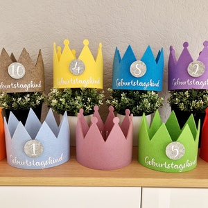 Birthday crown made of felt | with name and numbers 1-10 | gift for children's birthday | personalized | buttons with numbers