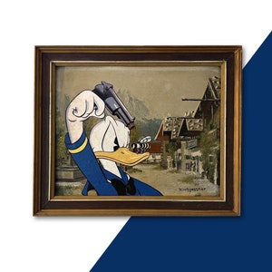 Painting “Donald Duck” (Upcycling Art), Donald, Ducktales, Entenhausen, art, unique, wall decoration, gift, picture, collage