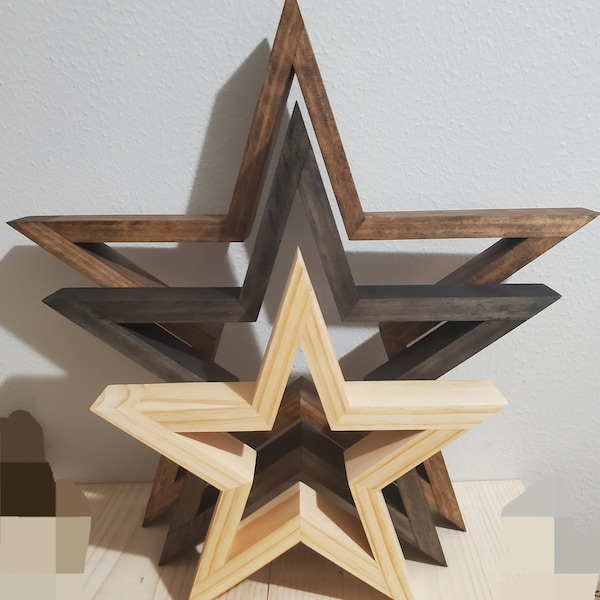 Rustic Wooden Star Decor (multiple sizes available)