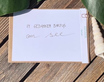 Karten Handlettering Ocean Meer Meerliebe See von Wuid Lebn ohne Umschlag Handgemacht Meeresrauschen Surf Grußkarte Postkarte Geschenkkarte