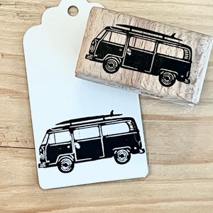 Stamp VW bus, Bulli, campervan, camper, vehicle, car, print, paper print