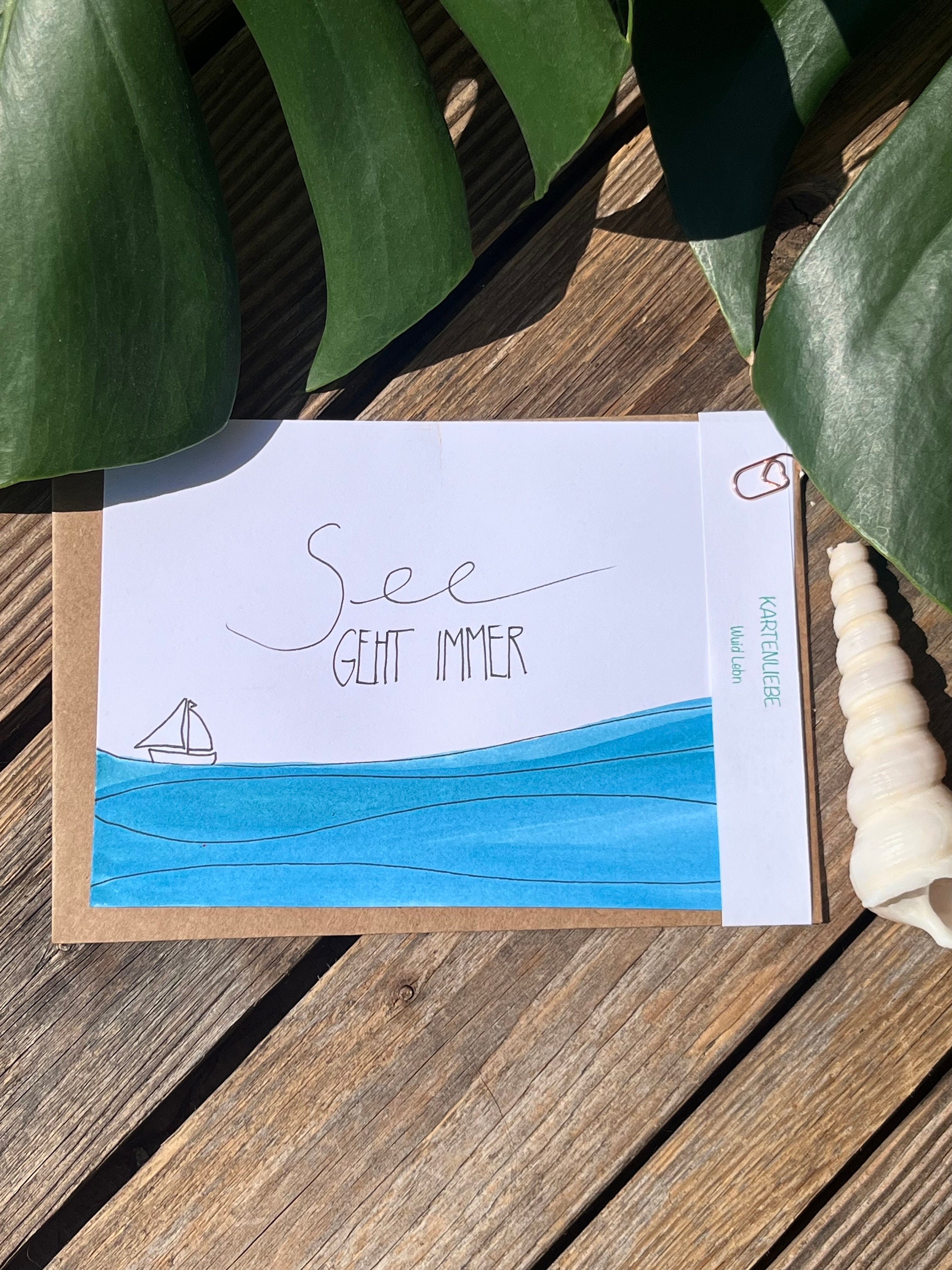 Karten Handlettering Seeliebe Meer Meerliebe von Wuid Lebn ohne