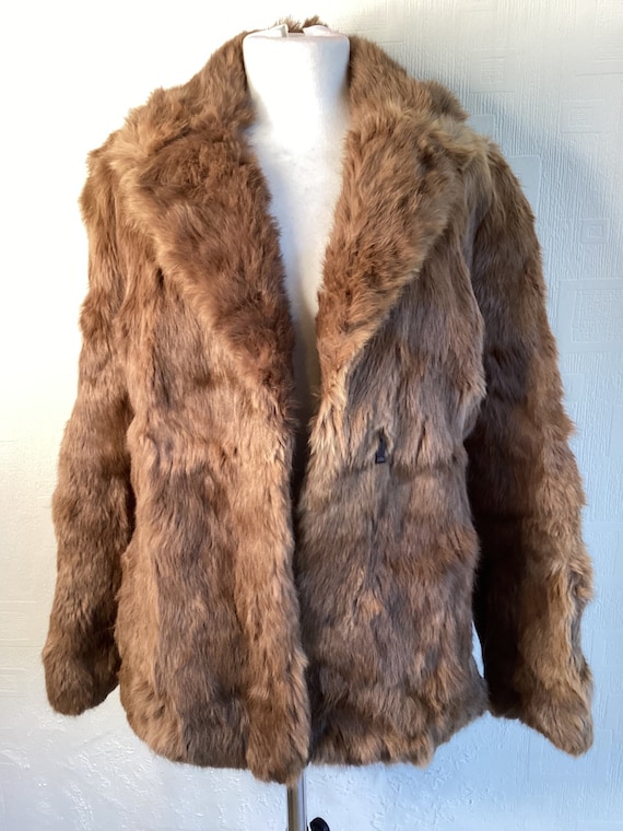 Rabbit fur coat outlet made in korea