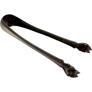 Christofle French Silver Plated Sugar Tongs Vintage Antique Claw Footed