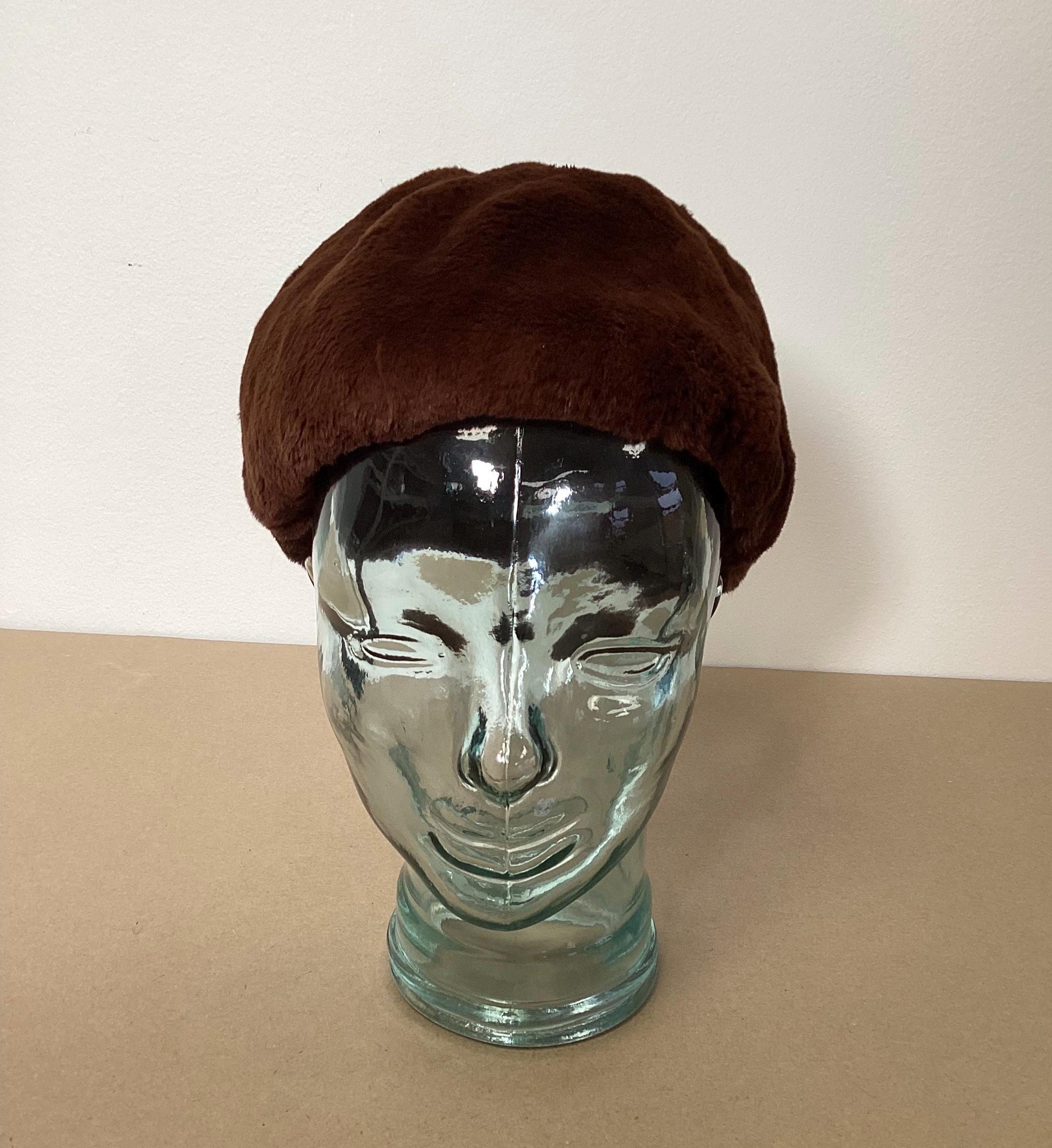 Vintage Jacoll Faux Fur Hat Dark Brown Pillbox Style Pom Poms Made in England Faux Fur Pillbox Vintage Hats for Women for sale | eBay main image 4