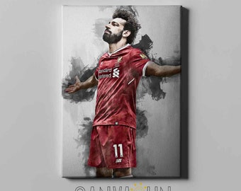 Mohamed Salah Canvas print, poster Mohamed Salah Canvas Ready to Hang Liverpool wall art