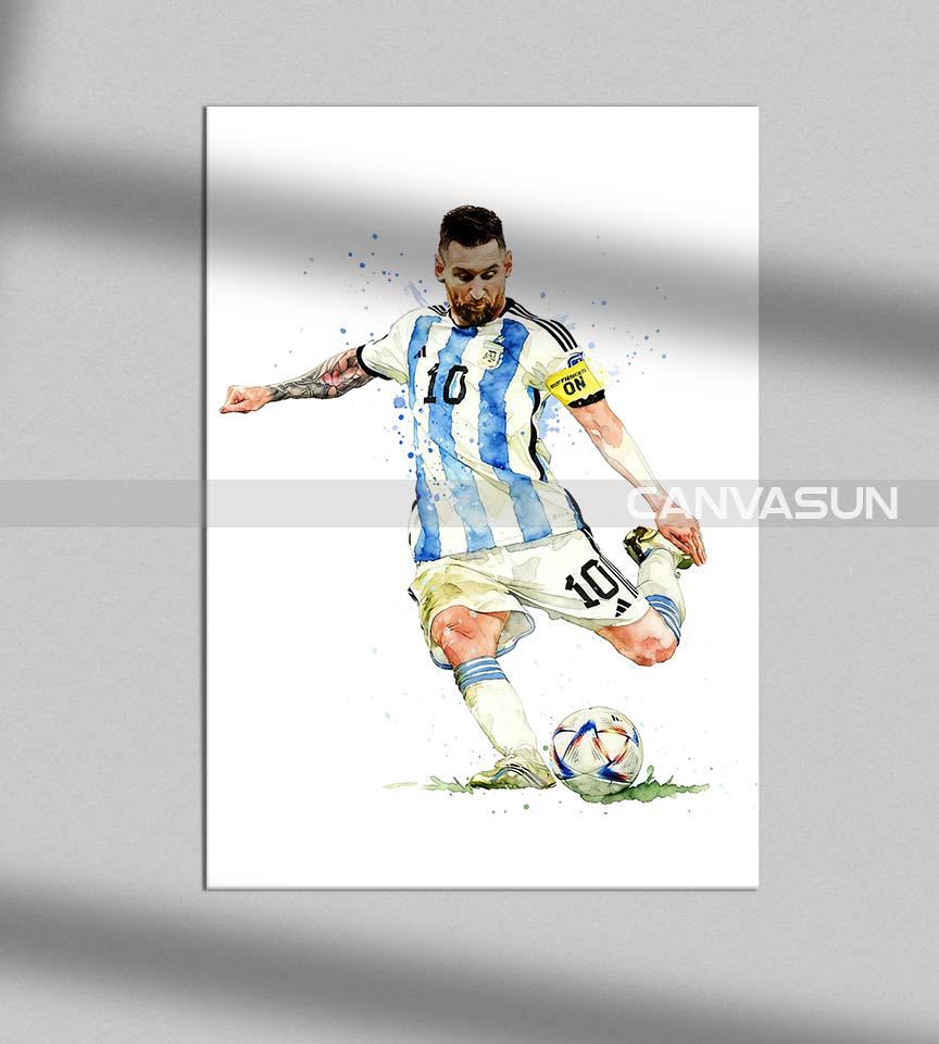 Messi watercolor art - Etsy 日本