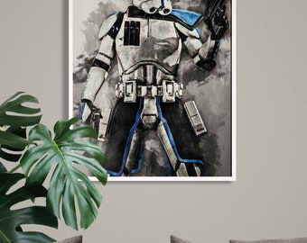 TINGTOEO Captain Rex Graffiti Leinwand 40x60cm - Wandbild Für Wohnzimmer & Schlafzimmer