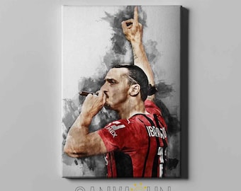 Zlatan Ibrahimovic Canvas print, poster Zlatan Ibrahimović Canvas Ready to Hang AC Milan wall art