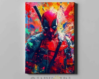Deadpool Canvas Art Print, Ready to Hang, Superhero Poster