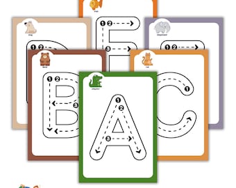Tracing And Coloring Alphabet. Printable 26 Worksheet.