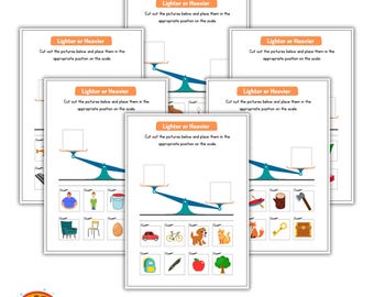 Lighter or Heavier. Activity For Kids. Printable 10 pages