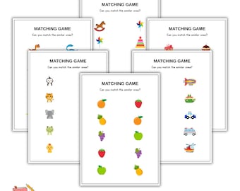 Matching Game. Activity For Kids. Printable 20 page.