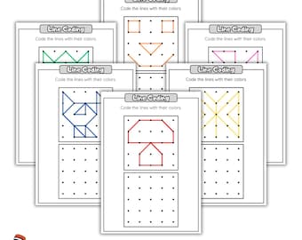40 Page. Line Coding. Printable Worksheets.