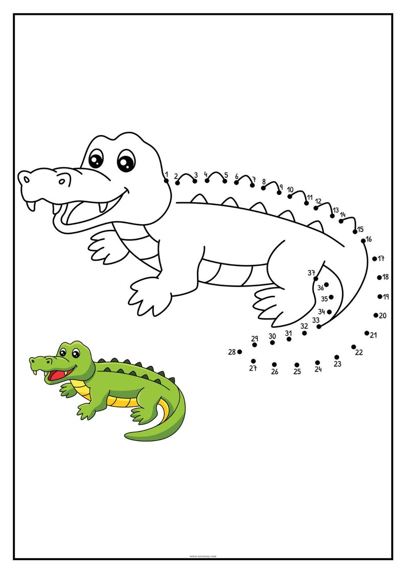 Dot to Dot Animals Coloring. Printable 20 Pages. - Etsy