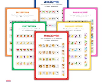 Complete Pattern. Activity For Kids. Printable 10 Page.