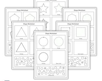 Werkblad vorm. Vorm leren. Vormtracering. Vormkleuring. Afdrukbaar van 11 pagina's. Kleuterschool, kleuterschool, terug naar school, thuisonderwijs.