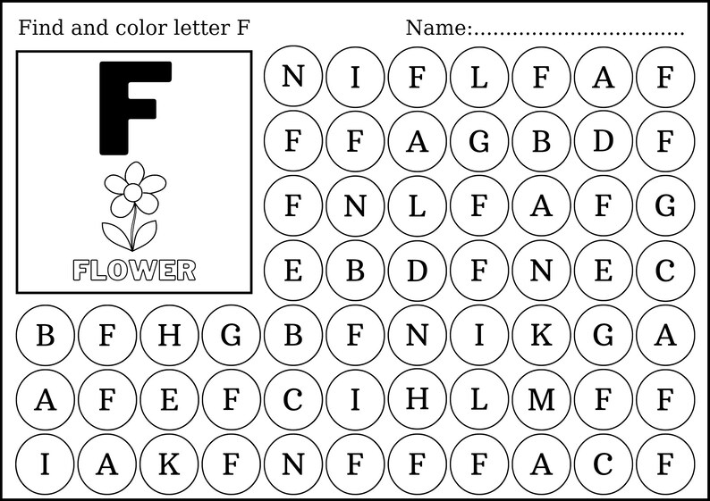 Find and Color Letters. 26 Pages Printable. - Etsy