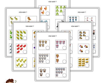 How Many ? Activity For Kids. Printable 10 page.