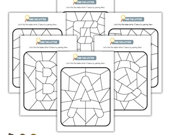 Find The Big Letter. Coloring Alphabet. Printable 26 Page.