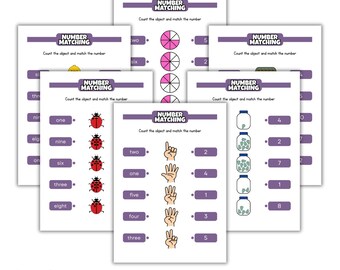 Number Matching. Printable 10 Page.