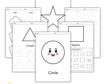 108 Shape Worksheet. Back to School. Kindergarten, Preschool, Homeschool. Printable Pages. Shape Learning.
