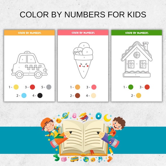 Colorear por números para niños / Actividad educativa / Imprimible 20  páginas -  España