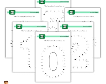 Dot to Dot Number. Printable 10 Page.
