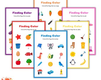Finding Color. Circle All The Things That Are Color. Color Worksheet.